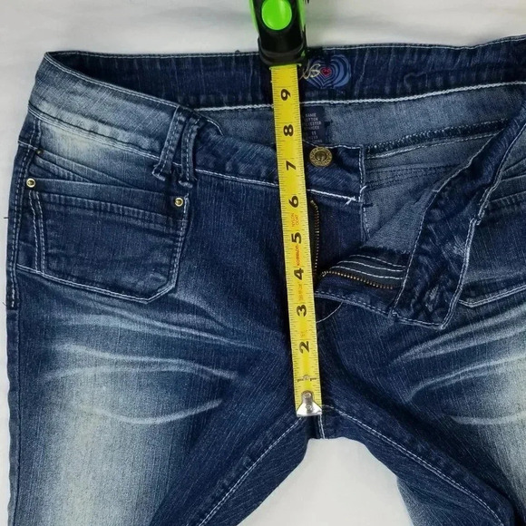 Angels Cuffed Cropped Blue Denim Women's Jeans 11 - Picture 4 of 8